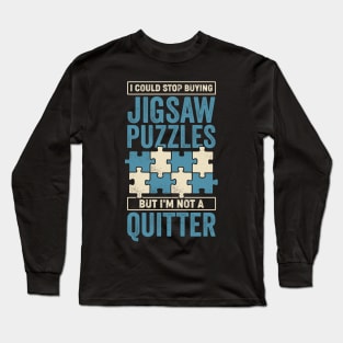 Funny Jigsaw Puzzle Lover Puzzler Gift Long Sleeve T-Shirt